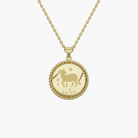 Aries Birth Month Gold Pendant